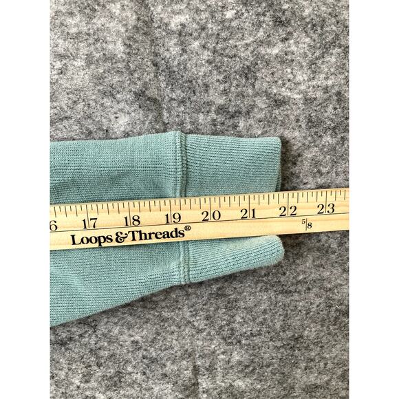 Land's End Sweater Mens Medium Quarter Zip Green Preppy Pullover - Picture 5 of 7